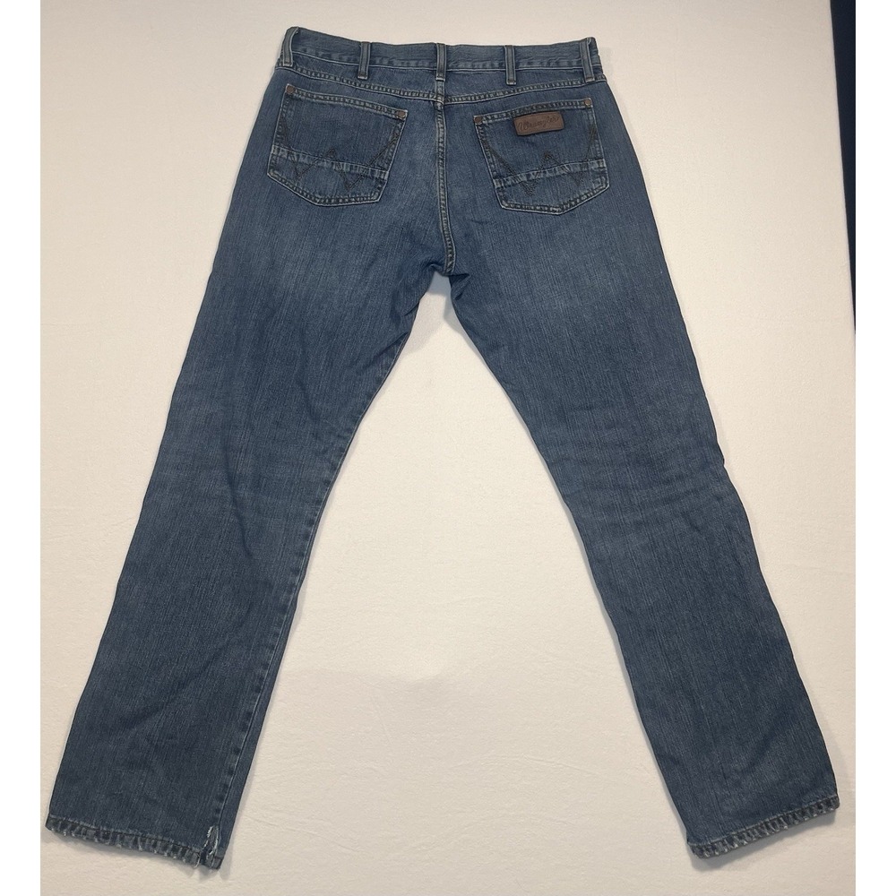 Wrangler Retro Men's Slim Straight Blue Denim Jeans 36x34 88MWZDK Stretch Cowboy - Picture 10 of 12